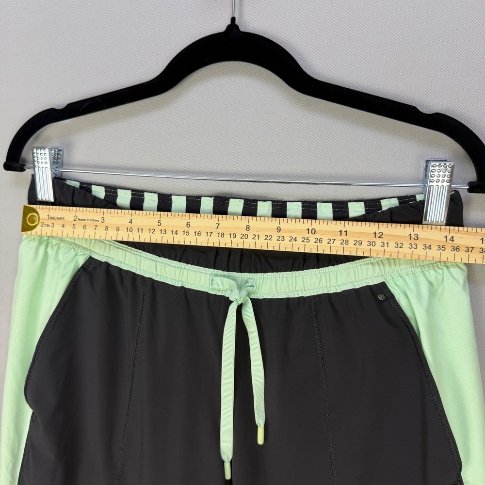 Lululemon Athletica Run Bandit Track Pants Black Mini Hyper Stripe Fresh Teal - Picture 12 of 16
